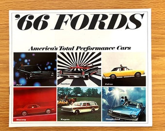 1966 Ford - Ford / Fairlane / Falcon / Mustang / Wagons / Thunderbird - Original Dealer Showroom Sales Brochure - 11" x 9 1/4" - 16 pages