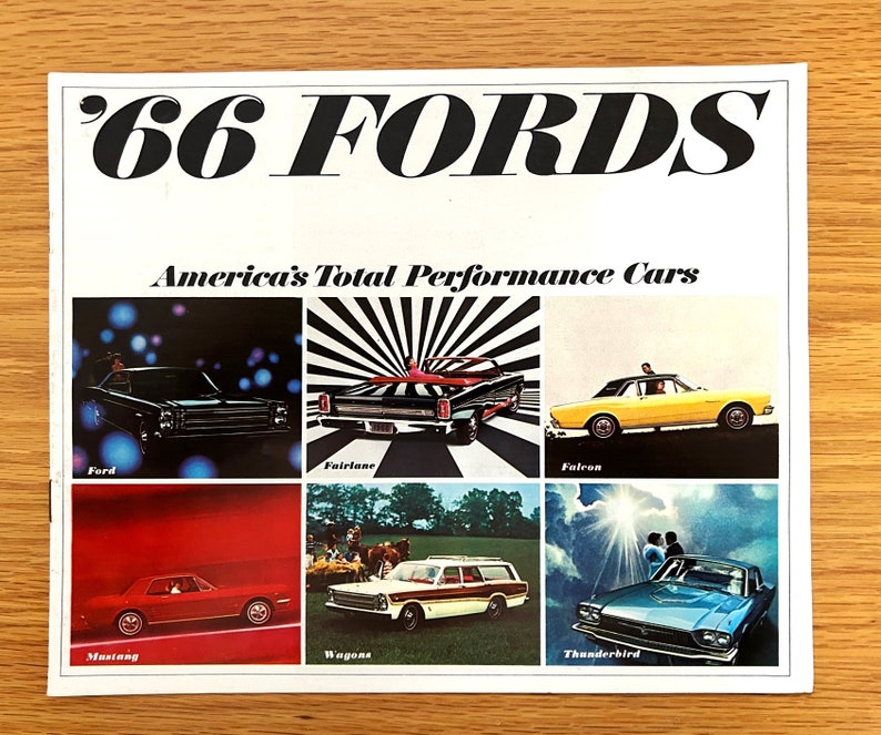 1966 Ford Ford / Fairlane / Falcon / Mustang / Wagons / Thunderbird Original Dealer Showroom Sales Brochure 11 x 9 1/4 16 pages image 1