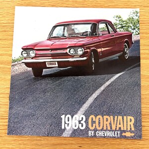 1963 Corvair by Chevrolet - Monza / Corvair 700 / Corvair 500 / Greenbrier - Original Dealer Sales Brochure - 8 3/4&quot; x 8 3/4&quot; - 12 pages