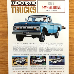 1963 Ford Truck Sales Brochure: F-100 / F-250 4-Wheel Drive