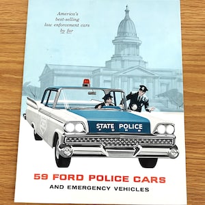 1959 Ford Police Cars - Original Dealer Showroom Sales Brochure - 8 1/2&quot; x 11&quot; - 12 pages
