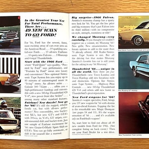 1966 Ford Ford / Fairlane / Falcon / Mustang / Wagons / Thunderbird Original Dealer Showroom Sales Brochure 11 x 9 1/4 16 pages image 2