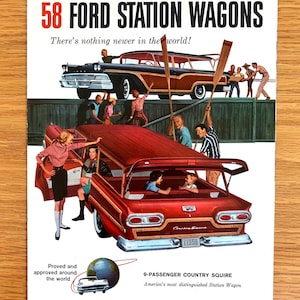 1958 Ford Station Wagons Sales Brochure: Original Dealer Showroom