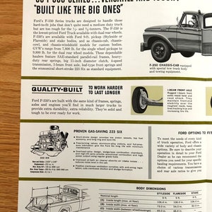 1963 Ford Trucks F-350 Series Original Dealer Showroom Sales Brochure 8 1/4 x 11 4 pages image 3