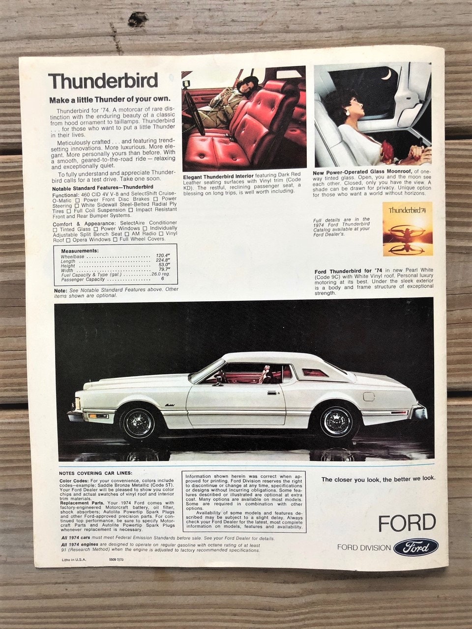 1978 Ford Accessories Dealer Sales Brochure Thunderbird Mustang Granada Pinto 