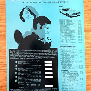 1970 Ford Armchair Estimator: Original Dealer Sales Brochure