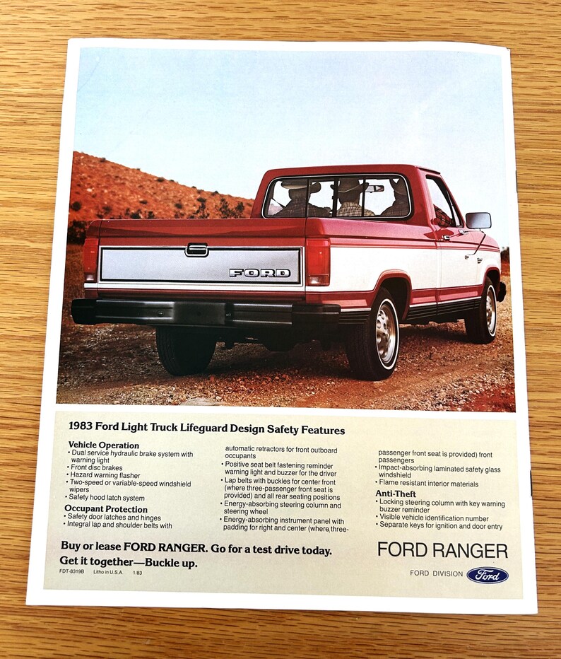 Ford Ranger Words 1983 Ford Ranger: Original Dealer Sales Brochure From 1983 - Etsy