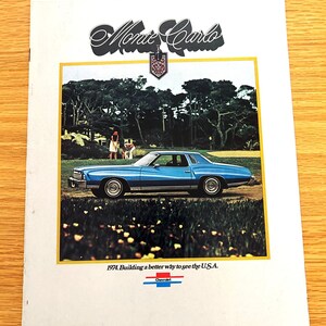 1974 Chevrolet Monte Carlo - Monte Carlo / Monte Carlo Landau / Monte Carlo S - Original Dealer Sales Brochure - 8 1/2" x 11" - 12 pages