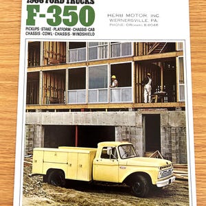 1966 Ford F-350 Trucks - Original Dealer Showroom Sales Brochure - 8 1/4&quot; x 11&quot; - 4 pages