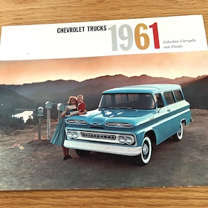 1961 Chevrolet Trucks - Suburban / Carryall / Panel - Original Dealer Showroom Sales Brochure - 10 1/4&quot; x 8 1/4 - 12 pages
