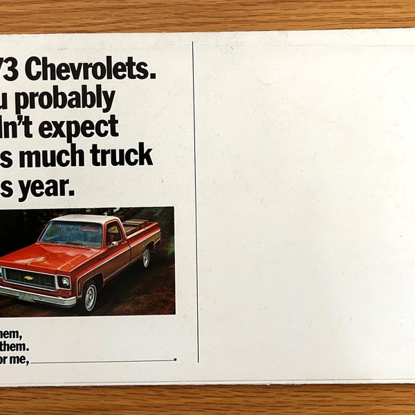 1973 Chevrolet Trucks - Original Dealer Sales Brochure / Mailer