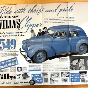 1938 Willys Clipper - Original Dealer Showroom Sales Brochure - 6 1/4