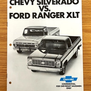 1976 Chevrolet Silverado vs. 1976 Ford Ranger Pickups - Salesman Training Brochure - Original Dealer Sales Brochure - 8 1/2" x 11" - 8 pages