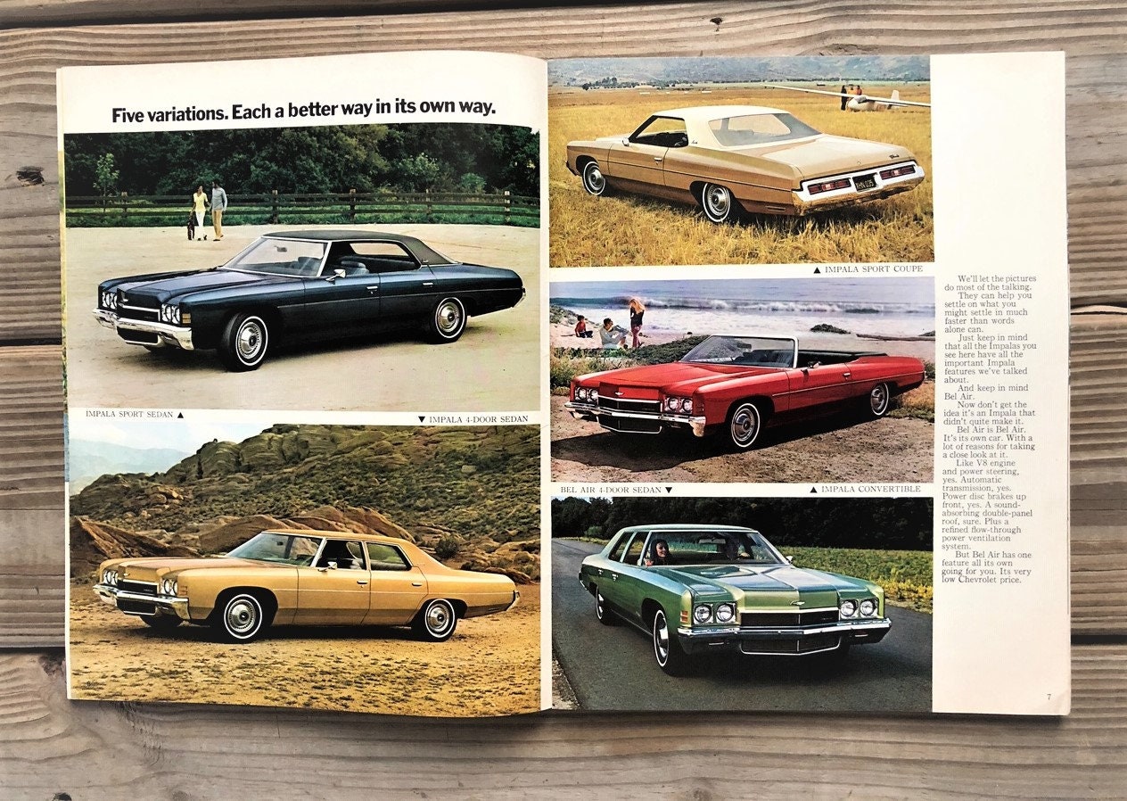 Chevrolet 1972 Caprice Impala Bel Air ca.A4 20S Englisch Prospekt Brochure TOP 