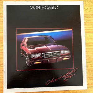 1984 Chevrolet Monte Carlo - Original Dealer Showroom Sales Brochure - 11" x 12" - 12 pages
