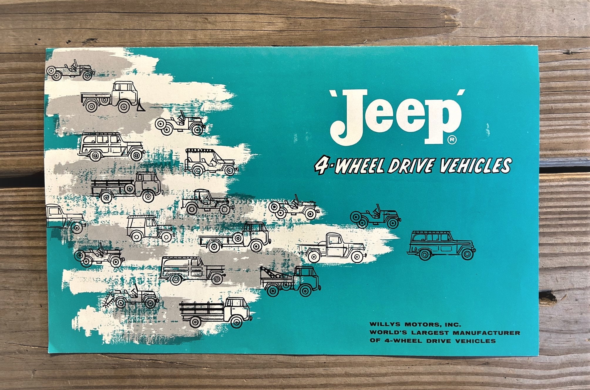 1960 Jeep Full Line Original Dealer Showroom Sales Brochure 11 X 7 4