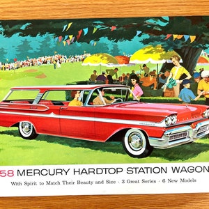 1958 Mercury Station Wagons - Original Dealer Sales Brochure - 12 1/4&quot; x 9&quot; - 12 pages