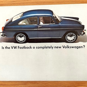 1966 Volkswagen Fastback - Original Dealer Showroom Sales Brochure - 11&quot; x 8&quot; unfolds to 22&quot; x 16&quot;