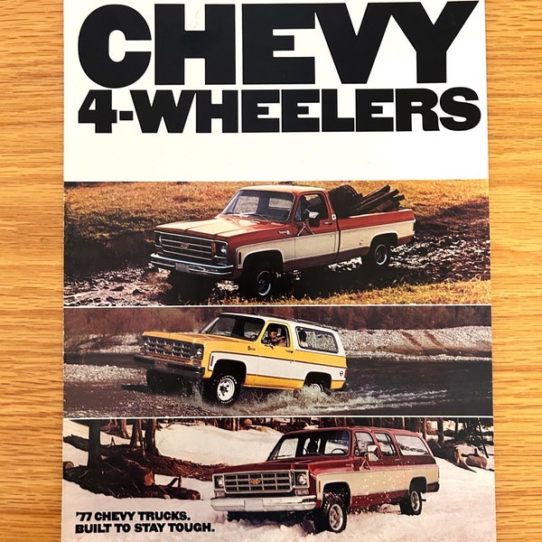 1977 Chevrolet 4WD Trucks - Original Dealer Showroom Sales Brochure - 8 1/2" x 11" - 8 pages