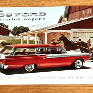 1959 Ford Station Wagon Sales Brochure: Original Dealer Showroom