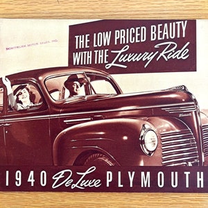 1940 Plymouth - Original Dealer Showroom Sales Brochure - 10 3/4&quot; x 8 1/2&quot; - 24 pages