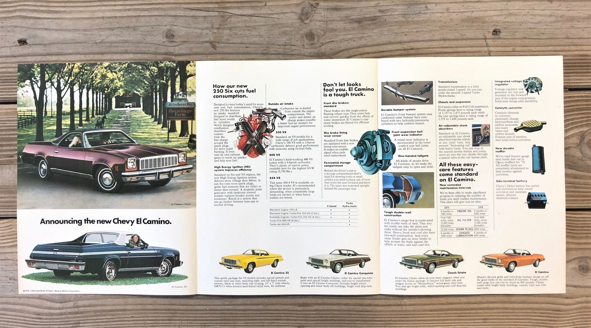 1975 Chevy El Camino Brochure SS/Classic/Conquista/++ 