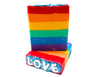 Love Is Love, Rainbow XL Glycerin Soap, Pride Soap, LGBTQ