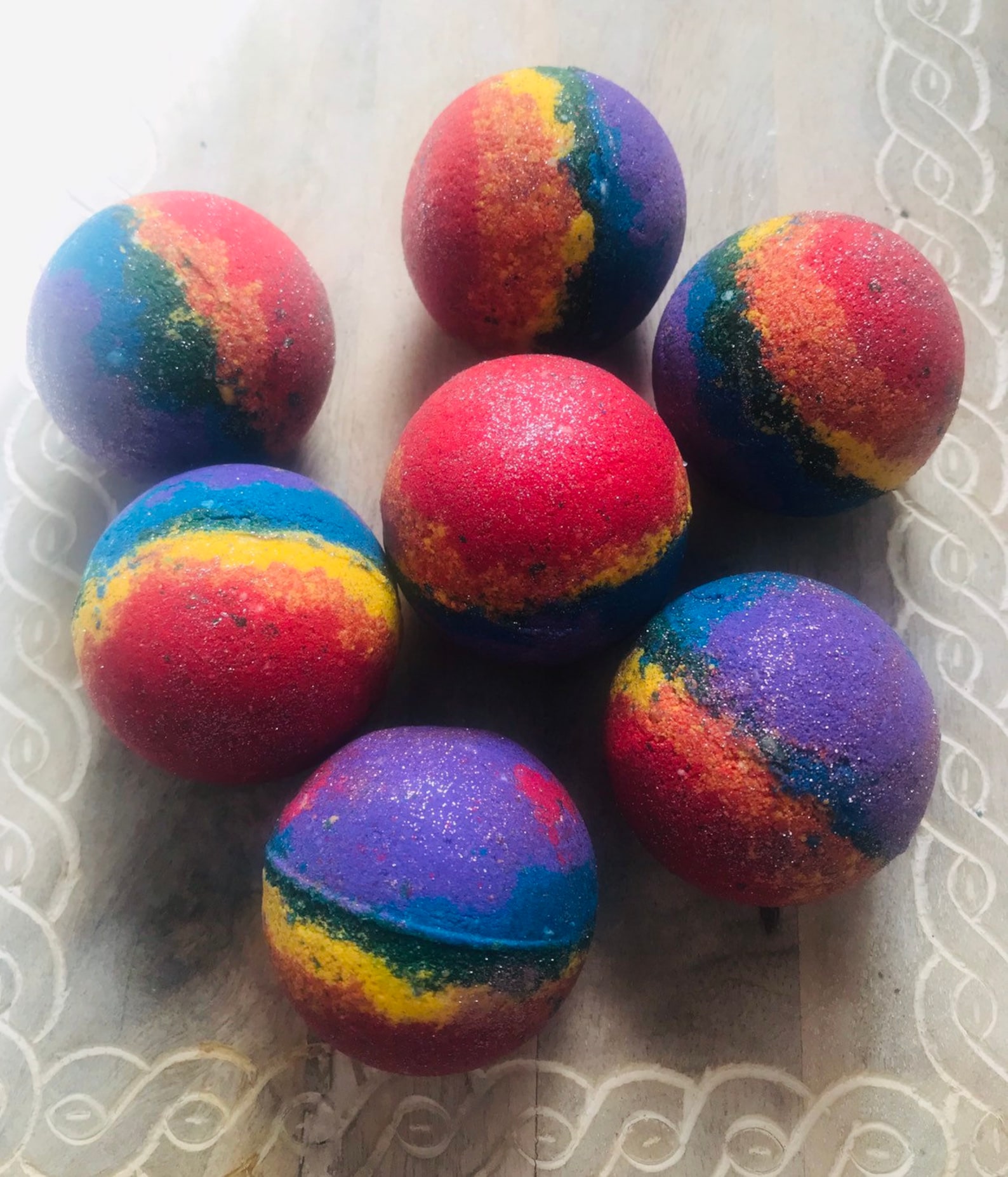 Rainbow, Bath Bomb Colorful Bath Bombs for Kids Tie Dye Bath Bomb Gift