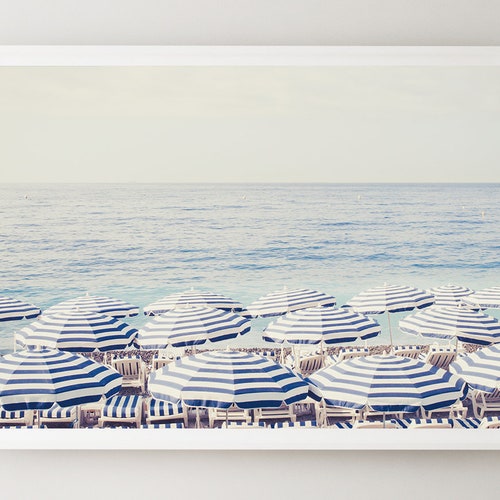 Blue Beach Umbrellas Print Beach Umbrella Printable Beach Etsy