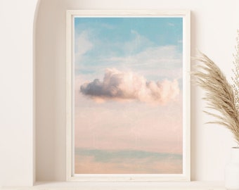 Painted Cloud Print, Sky Wall Print, Blue Wall Decor, Nursery Wall Print, Digital Download