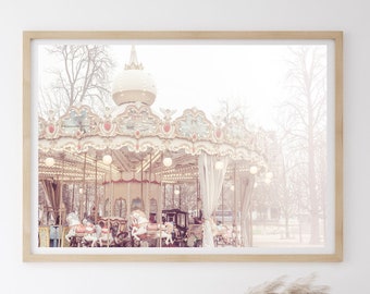 Carousel Wall Print - Merry-go-round Photography - Paris Print - Digital Download