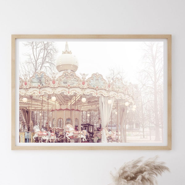 Karussell Wandbild - Karussell Fotografie - Paris Print - Digitaler Download