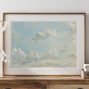 Cloud Painting Print, Coquette Decor, Sky Wall Print, Blue Wall Decor, Classic Art Print, Digital Download