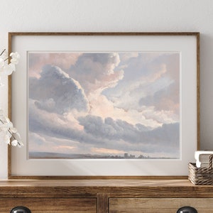 Cloud Painting Print, Sky Wall Print, Blue Wall Decor, Classic Art Print, Digital Download