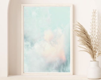 Cloud Print, Sky Wall Print, Blue Wall Decor, Nursery Wall Print, Digital Download