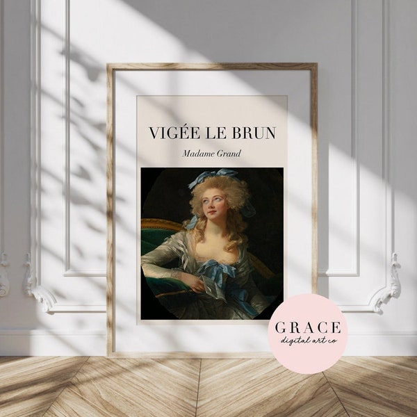 Vigee Le Brun Art Print, Portrait of a Woman Wall Print, Printable Poster, Digital Downloads, Gallery Wall Print, Art Poster