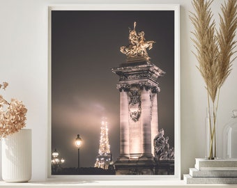 Paris Photography Print, Eiffel Tower Poster. Printable Wall Art, Digital Prints