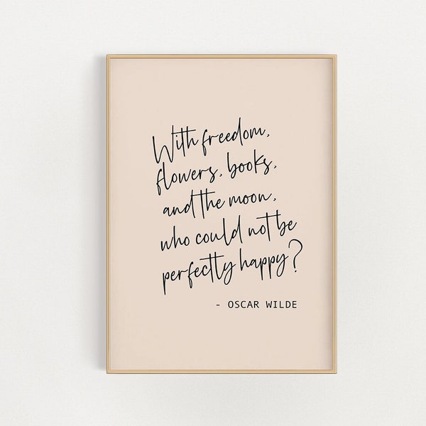 Affiche imprimable de citation d'Oscar Wilde, affiche de citation de téléchargement instantané, art de mur de liberté, téléchargement numérique, affiche de chambre à coucher