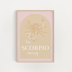 scorpio constellation wall art print | big scorpio energy | wall poster | star sign print | zodiac poster | beige decor
