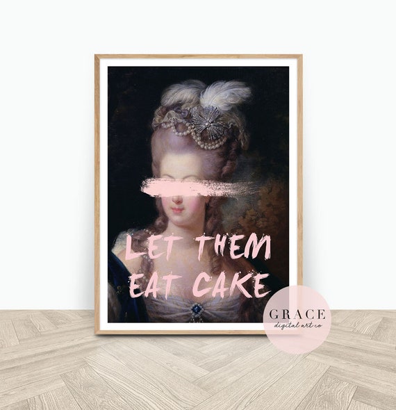 Marie Print Let Them Eat Cake Quote Poster Etsy