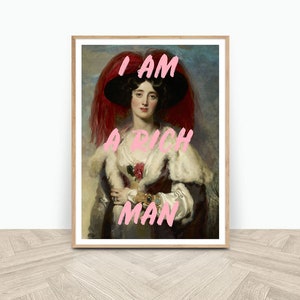 Rich Man Altered Art Print, Digital Download Print, Quote Printable Art, Bedroom Print, Pink Print, Instant Download Art