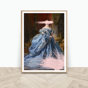 pink altered art print | vintage portrait | printable art | downloadable print | digital print