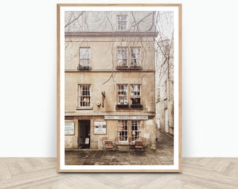 English Cafe Photography Print, Bath Village Print, Neutral Prints, Printable Wall Art, Digital Prints, Digital Download