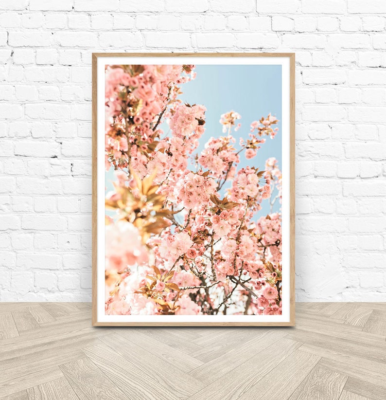 Blossom Wall Print Bedroom Wall Decor Pink Wall Art Pink | Etsy