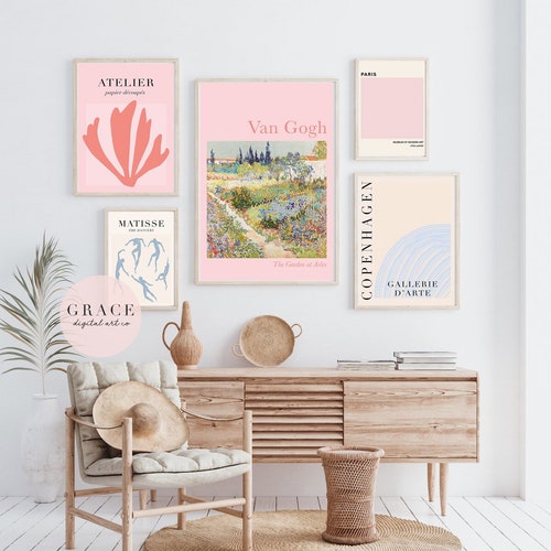 Gallery Wall Set Blue Dorm Decor Dorm Room Decor Etsy