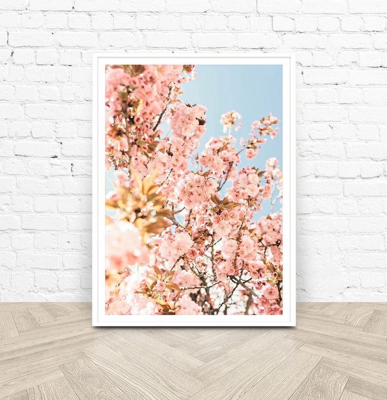 Blossom Wall Print Bedroom Wall Decor Pink Wall Art Pink Etsy