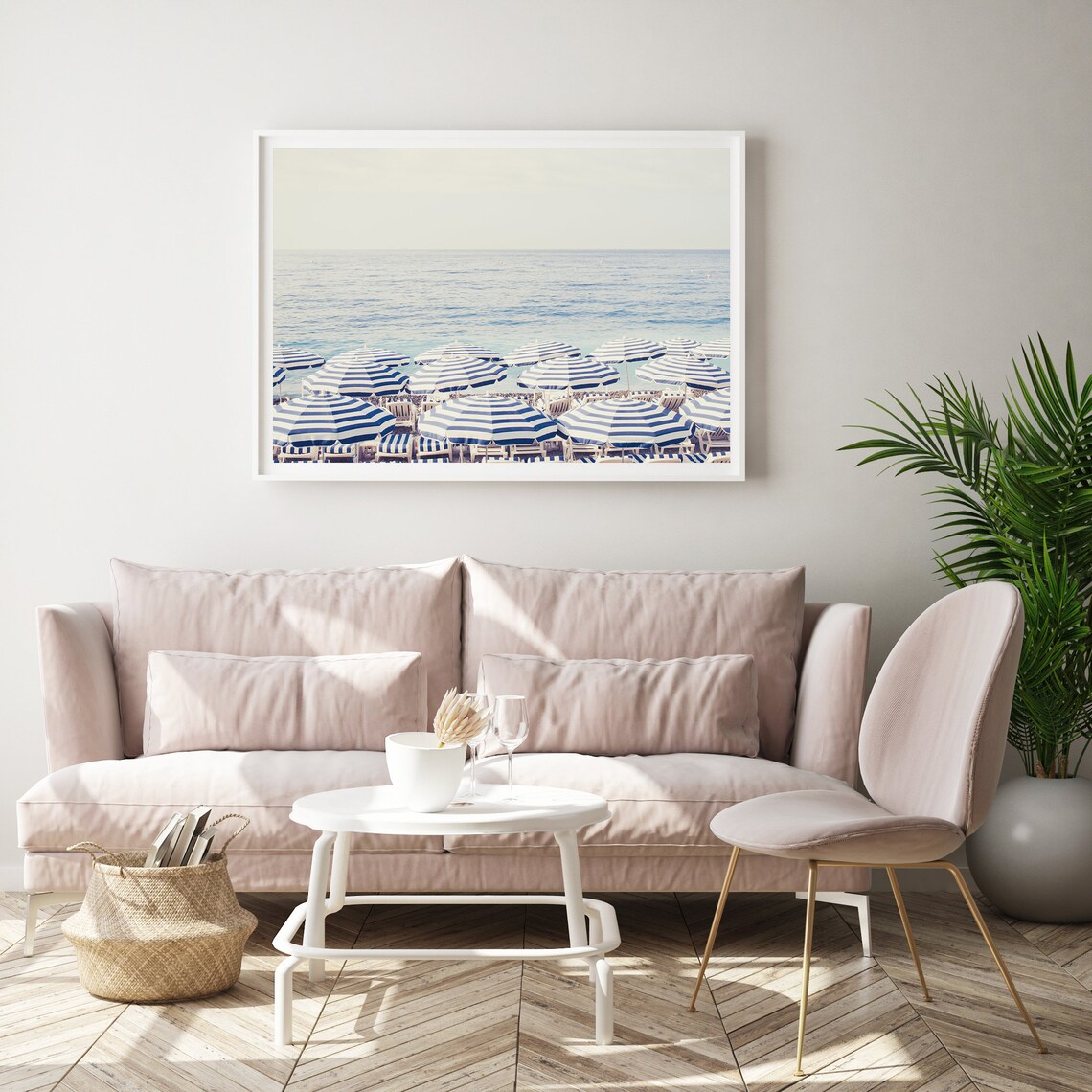 Blue Beach Umbrellas Print Beach Umbrella Printable Beach Etsy