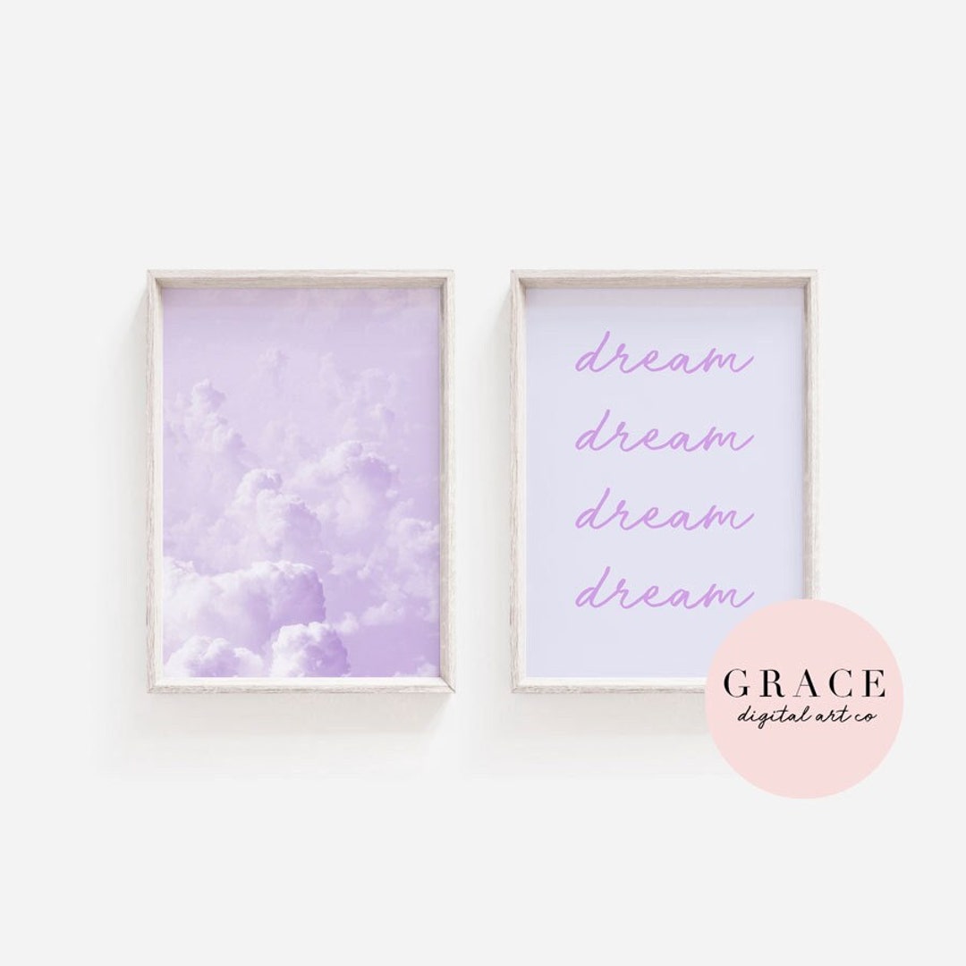 Purple Cloud Dream Print Set Printable Wall Art Digital Etsy