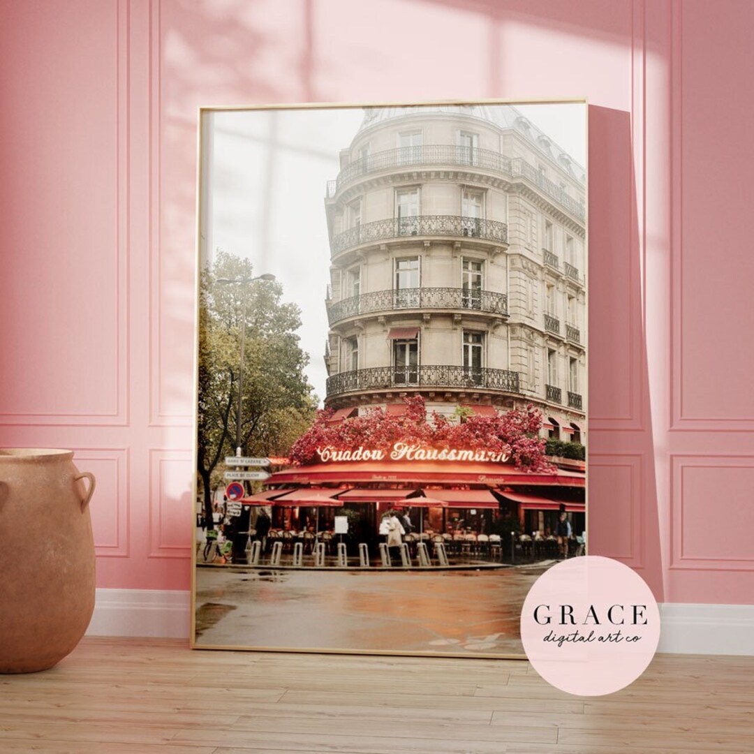 Printable Paris Photography Print Downloadable Wall Art Floral Print
