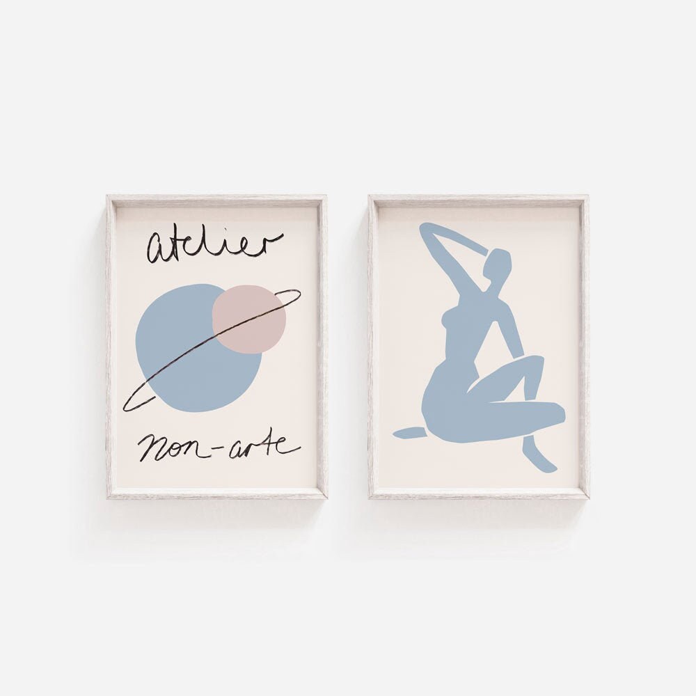 Powder Blue Danish Pastels Wall Print Set Printable Wall Art Etsy